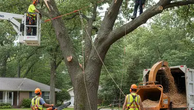 Emergency tree service crew clearing storm damage in Pittsburgh, PA