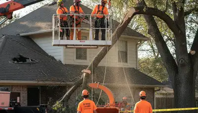 Emergency tree service crew clearing storm damage in Pittsburgh, PA
