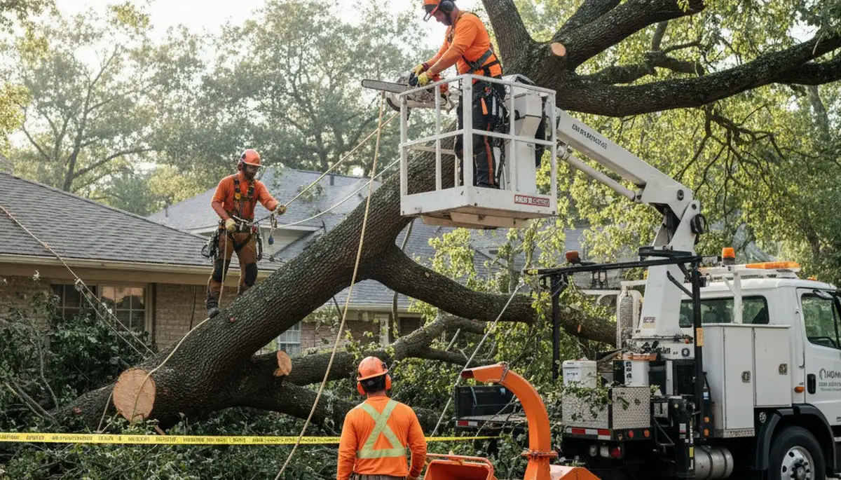 Emergency tree service crew clearing storm damage in Pittsburgh, PA