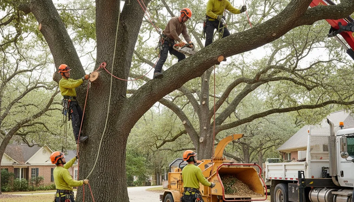 Professional tree removal crew in Pittsburgh, PA safely removing a hazardous tree