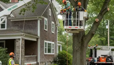 Tree service crew in Pittsburgh, PA providing professional tree removal and trimming services
