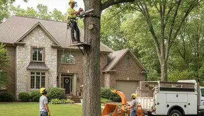Tree service crew in Pittsburgh, PA providing professional tree trimming and removal services