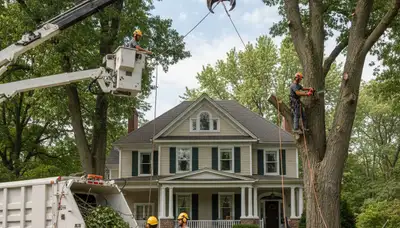 Tree service crew in Pittsburgh, PA providing professional tree care for residential and commercial properties