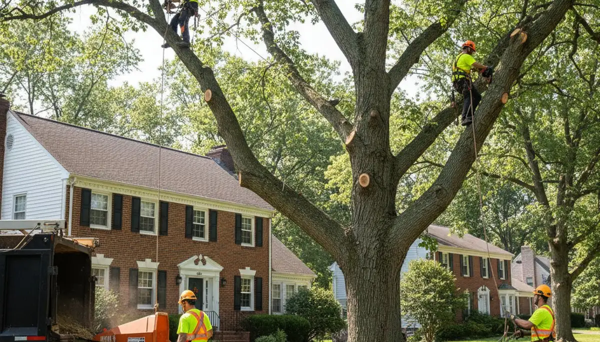Tree service crew in Pittsburgh, PA providing professional tree trimming and removal services
