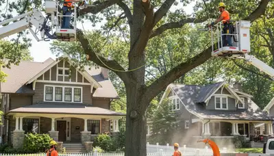 Tree service crew in Pittsburgh, PA providing professional tree removal and trimming services