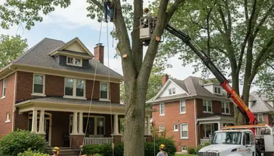 Tree service crew in Pittsburgh, PA providing professional tree care for local homeowners