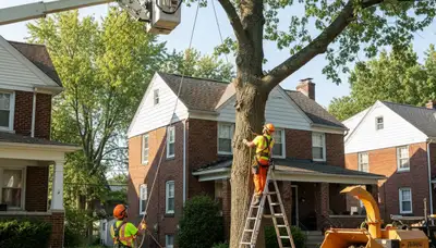 Tree service crew in Pittsburgh, PA providing professional tree trimming and removal