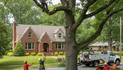 Tree service crew in Pittsburgh, PA handling professional tree care and removal for local properties