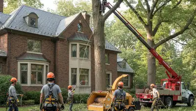 Tree service crew in Pittsburgh, PA providing professional tree removal and trimming services