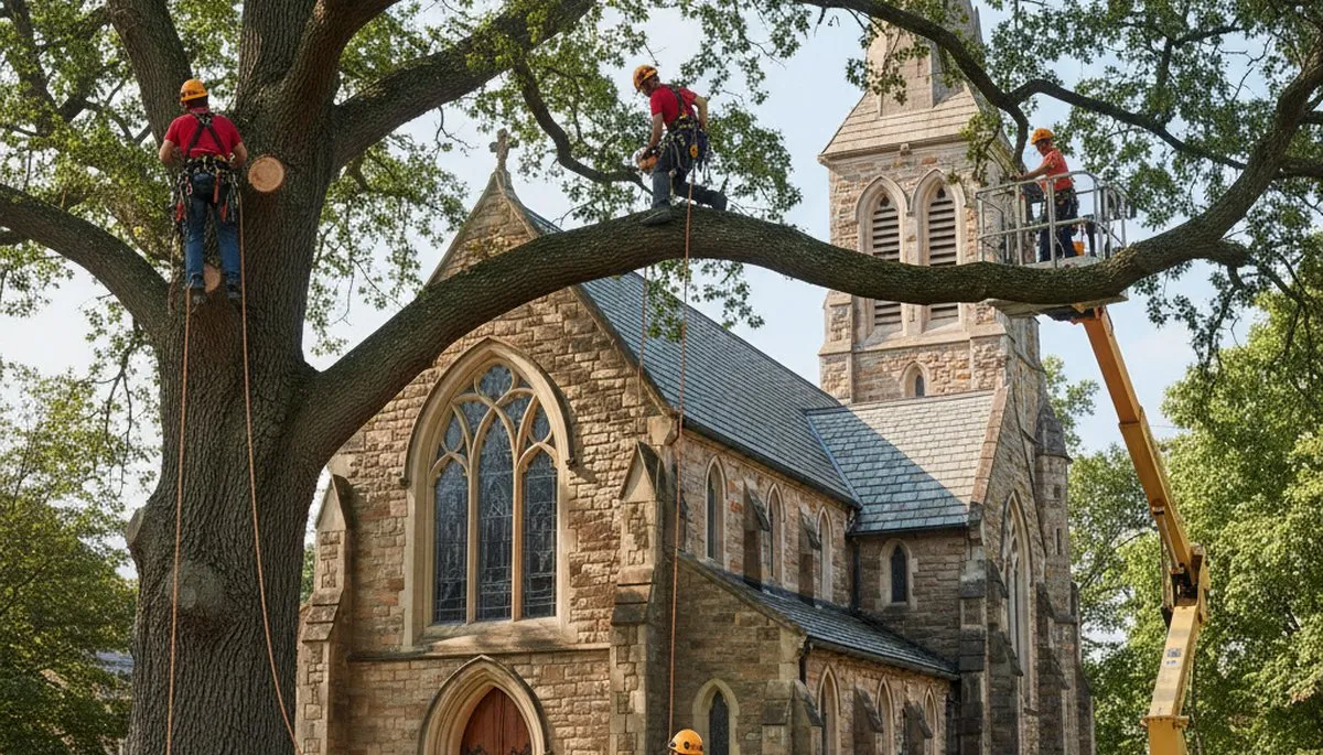 Tree service crew in Pittsburgh, PA providing professional tree care for local properties