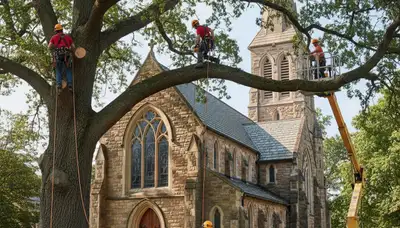 Tree service crew in Pittsburgh, PA providing professional tree care for local properties