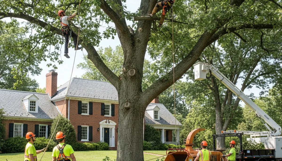 Tree service crew in Pittsburgh, PA providing professional tree trimming and removal services
