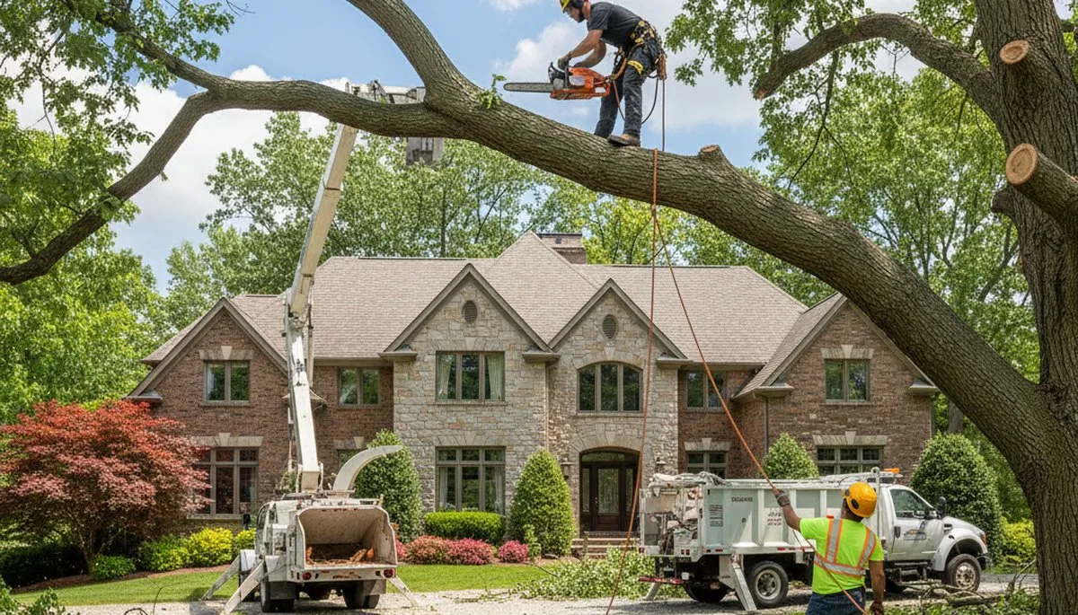 Pittsburgh, PA tree service crew ready for tree trimming, pruning, and removal for local properties