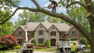 Pittsburgh, PA tree service crew ready for tree trimming, pruning, and removal for local properties