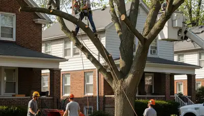Tree service crew in Pittsburgh, PA providing professional tree care and removal services