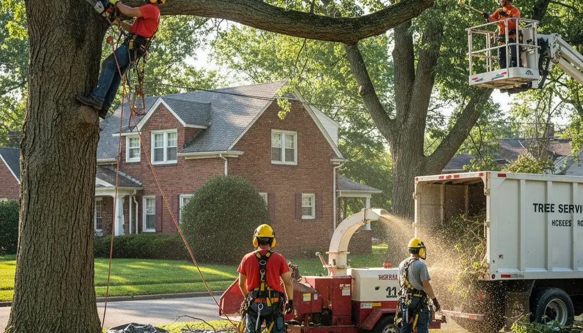 Tree service crew in Pittsburgh, PA handling professional tree removal and trimming