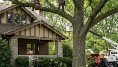 Tree service crew in Pittsburgh, PA providing professional tree trimming and removal