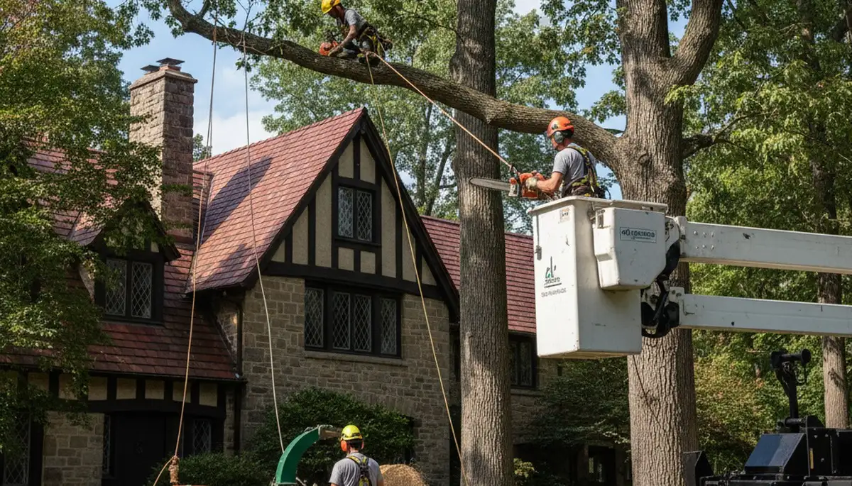 Tree service crew in Pittsburgh, PA providing professional tree removal and trimming services