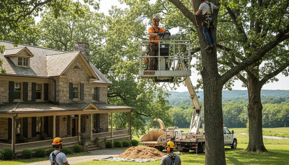 Tree service crew in Pittsburgh, PA providing professional tree removal and trimming services