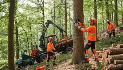Woodlot management crew maintaining a wooded property in Pittsburgh, PA